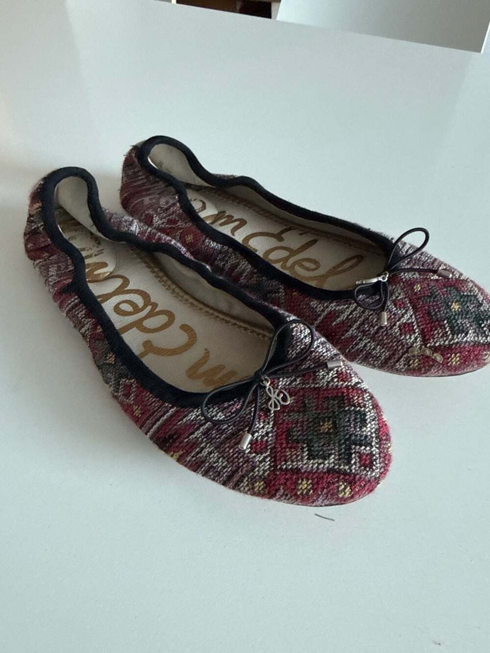 Sam Edelman Felicia Ballet Flats Tapestry Print Size 10
